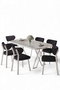 Hanah Home Axton Juego de Mesa y Sillas Blanco y Antracita